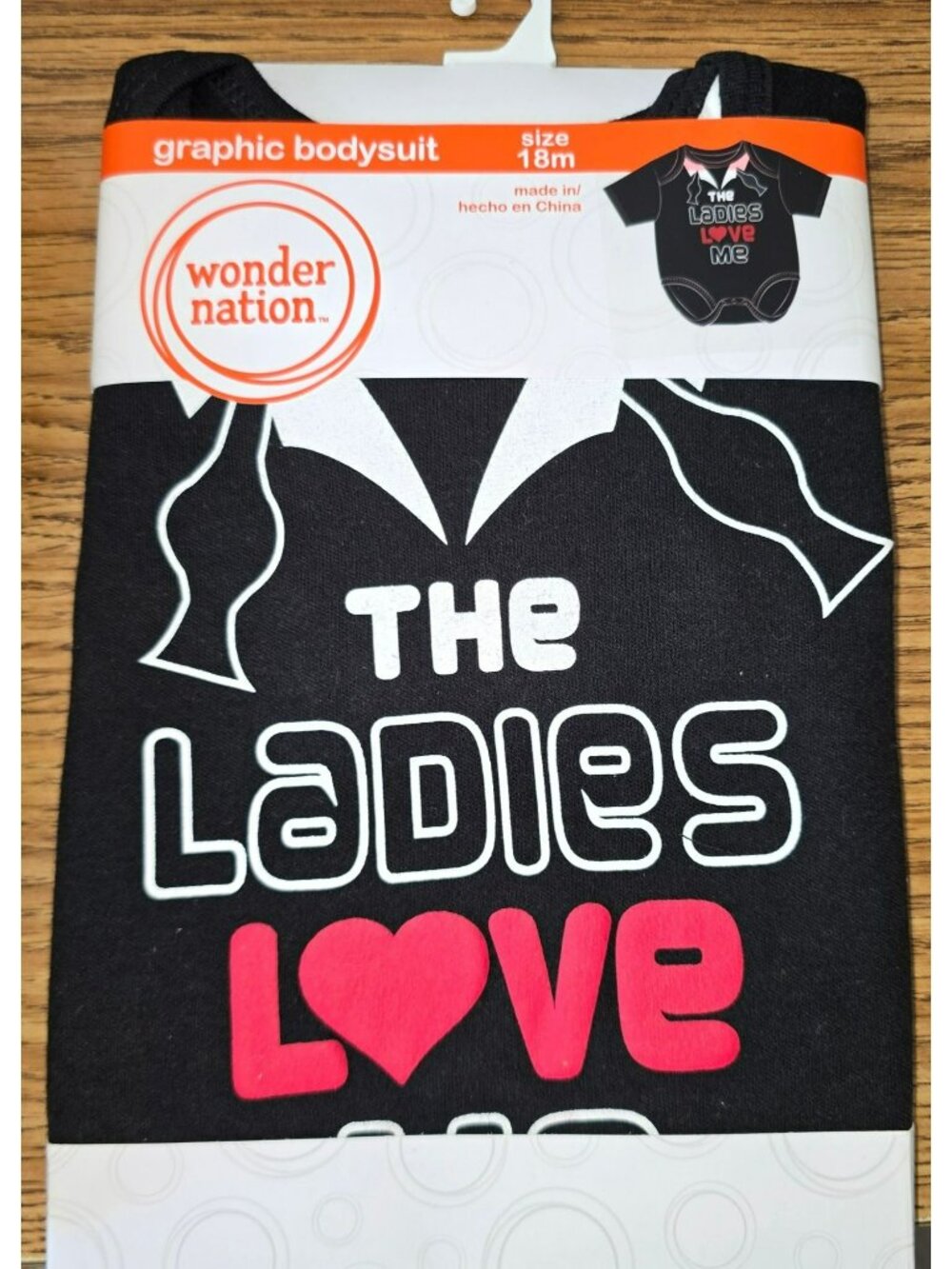Baby Boy Graphic Bodysuit The Ladies Love Me 18M Black Cotton Blend LH4254
